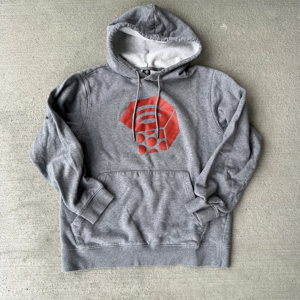 Mountain Hardwear Men's Gray Hoodie Sweatshirt Fleece Pullover Size Medium